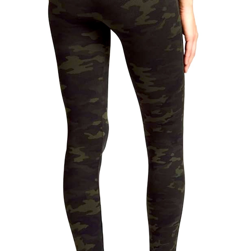 SPANX Seamless Leggings Green Camo Women's size XL - Picture 3 of 10